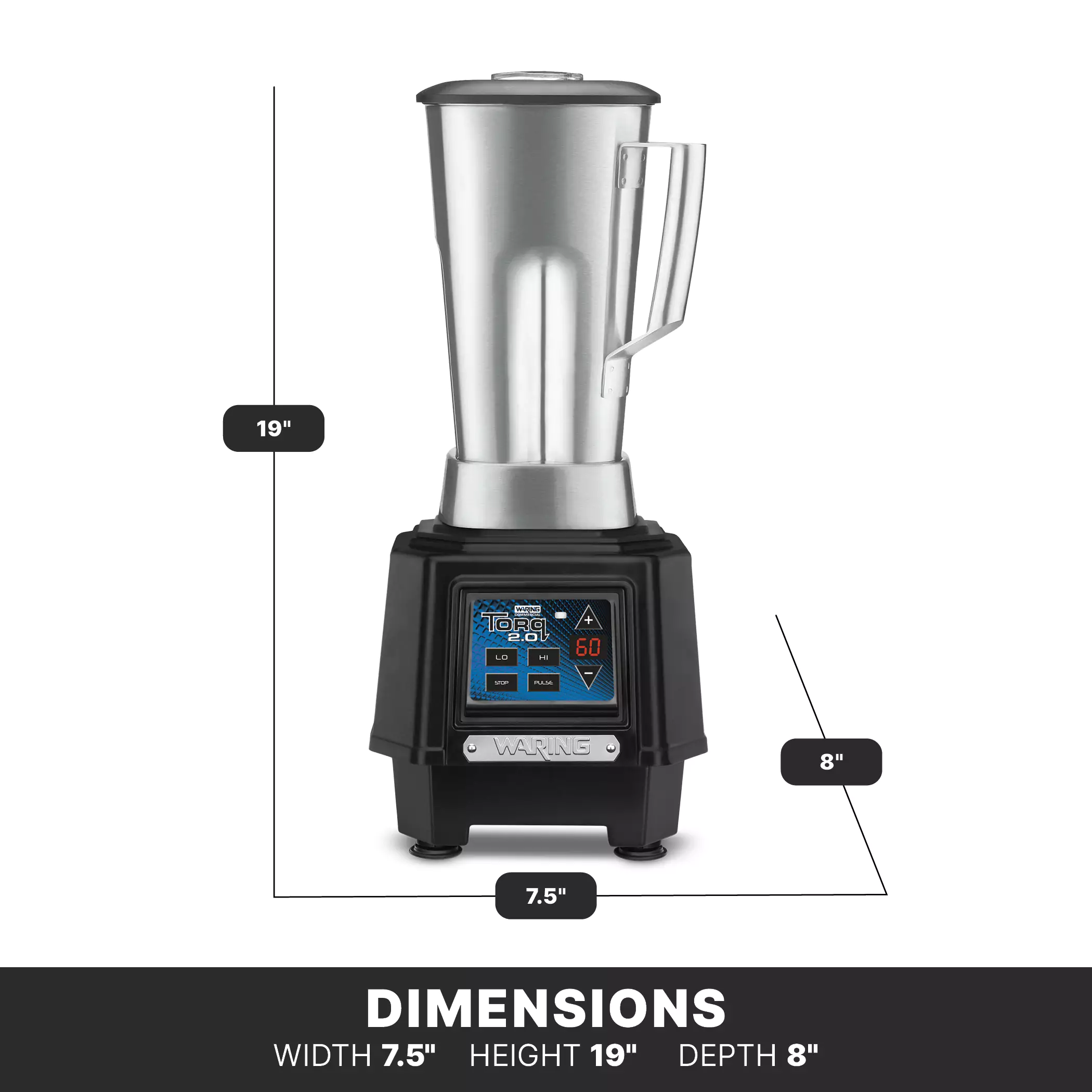 Torq 2.0 Blender | 64oz Stainless Steel, Touchpad | Waring Torq 2.0 Blender | 64oz Stainless Steel, Touchpad | Waring